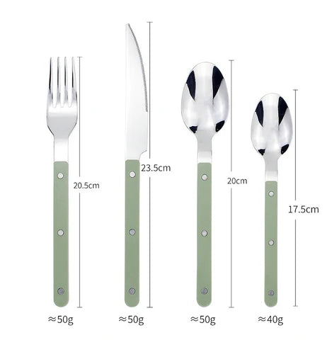 Flatware Set - 8-Piece Stainless Steel Cutlery (Sage)