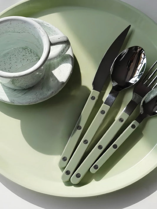 Elegant Modern Nordic Flatware Set Of 8 ( $4.9 Each ) - Bistrot Rivet Cutlery Silverware-2