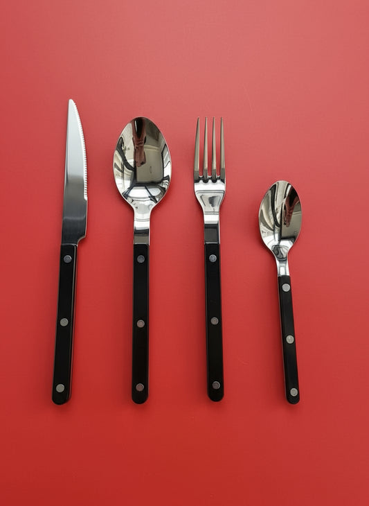 Elegant Modern Nordic Flatware Set Of 8 ( $4.9 Each ) - Bistrot Rivet Cutlery Silverware-7