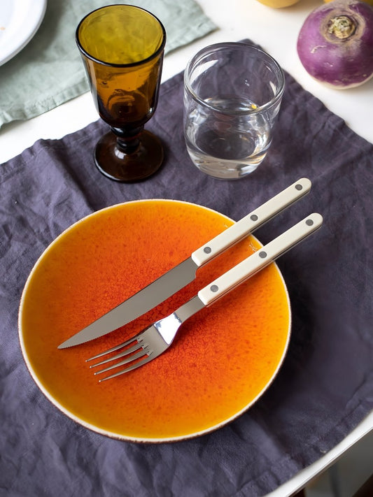 Elegant Modern Nordic Flatware Set Of 8 ( $4.9 Each ) - Bistrot Rivet Cutlery Silverware-4