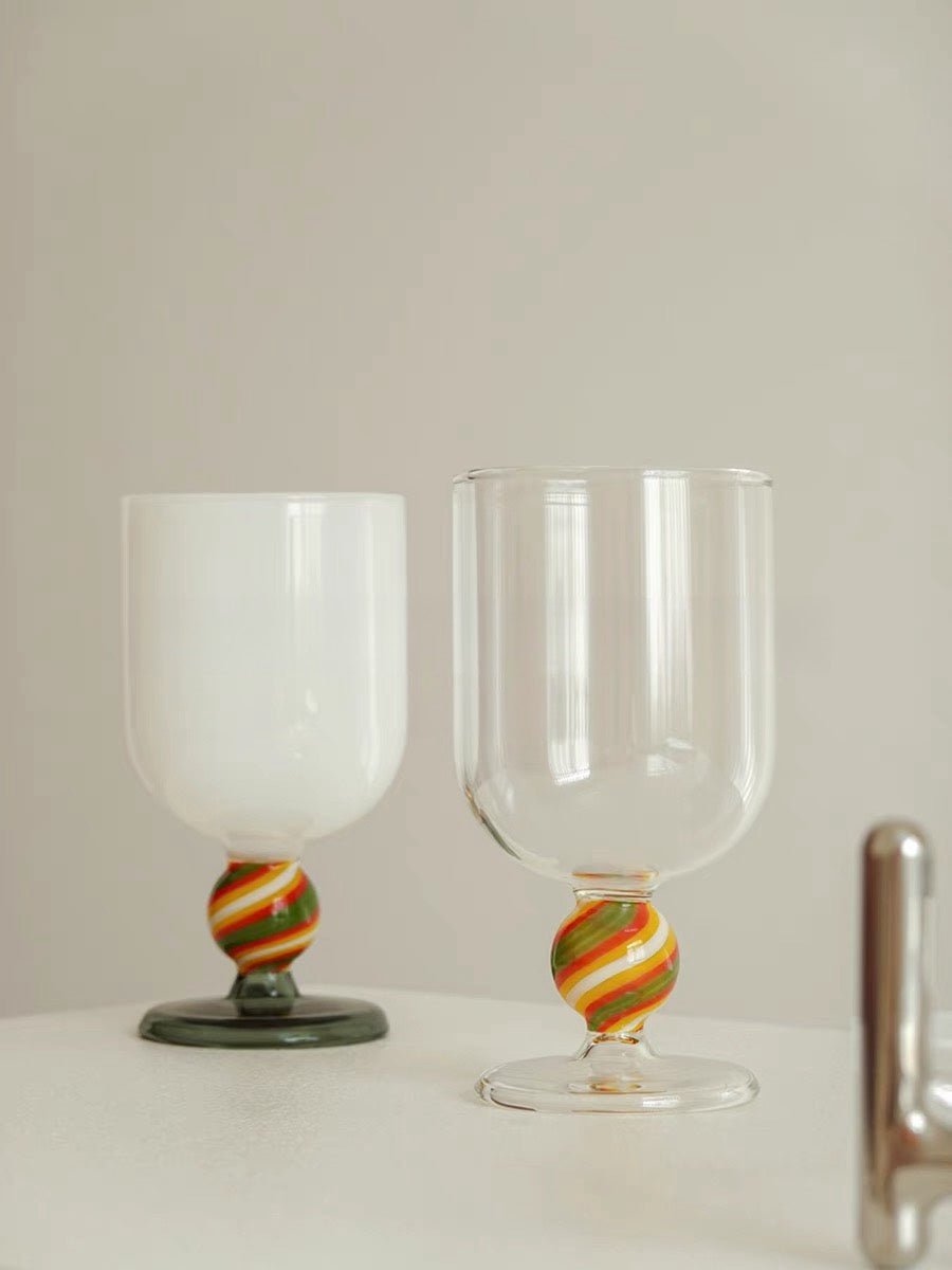 Gumballs Wine Glass Set - Eclectic Whimsical Coloured Cocktail Glasses-4