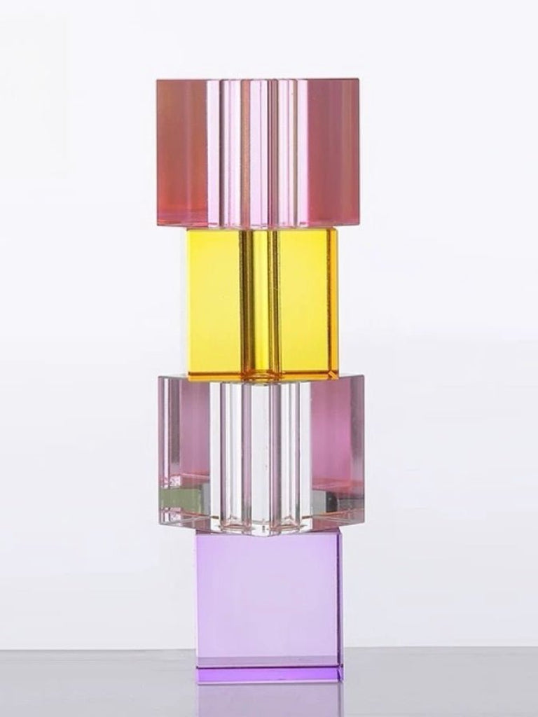 Modern Crystal Cube Bud Vase, Dopamine Table Setting Centrepieces-6