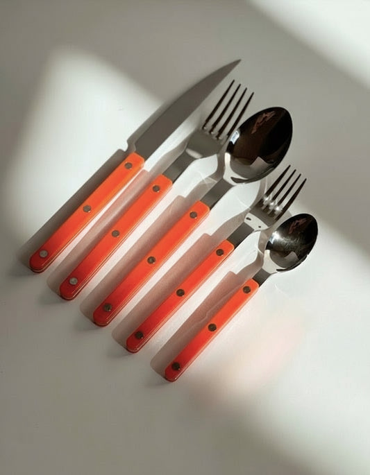Set Of 10 Pcs French Dopamine Cutlery Flatware - Bistrot Style Silverware Set-5