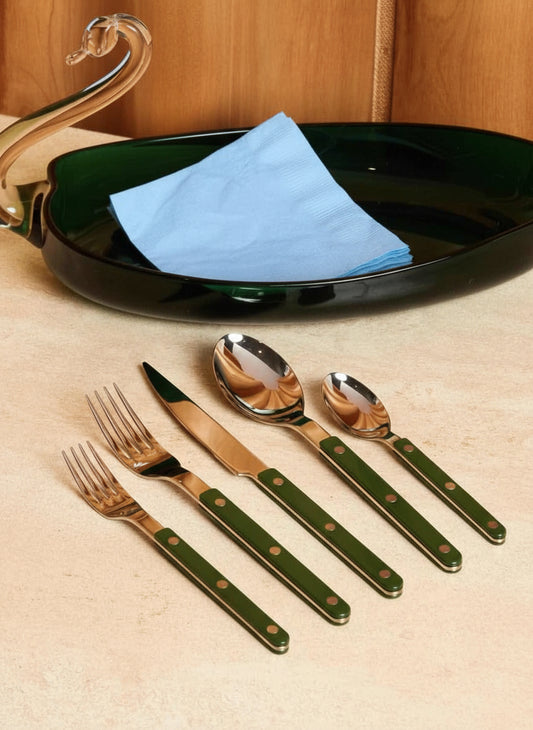 Set Of 10 Pcs French Dopamine Cutlery Flatware - Bistrot Style Silverware Set-1