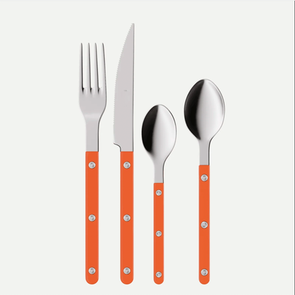 Flatware Set - 8-Piece Stainless Steel Cutlery (Orange)