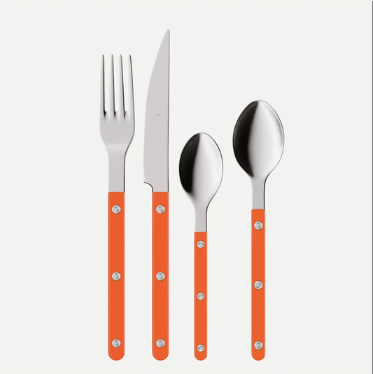 Flatware Set - 8-Piece Stainless Steel Cutlery (Orange)