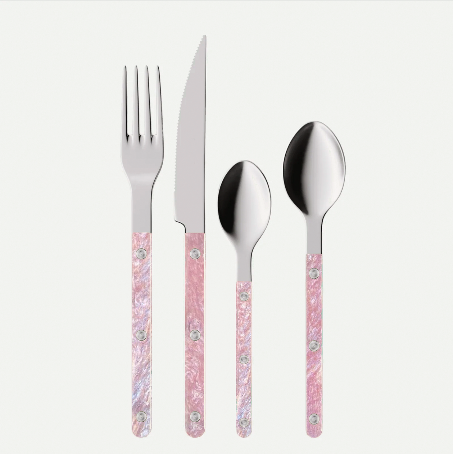 Flatware Set - 10-Piece Stainless Steel Cutlery (Pink Pearl)