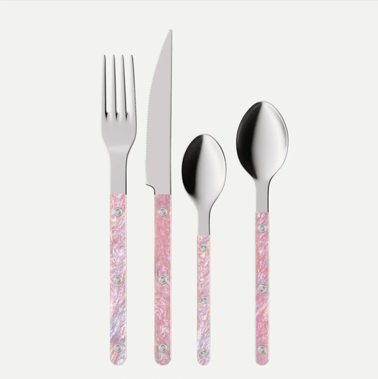 Flatware Set - 10-Piece Stainless Steel Cutlery (Pink Pearl)