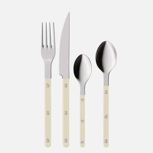 Flatware Set - 8-Piece Stainless Steel Cutlery (White)
