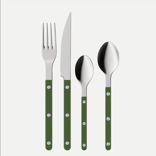 Bistro Style Flatware Set - 8-Piece Stainless Steel Cutlery (Forest)