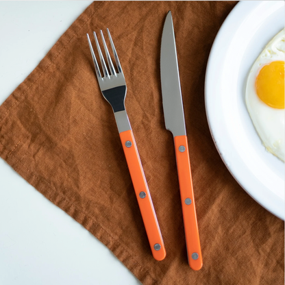 Flatware Set - 8-Piece Stainless Steel Cutlery (Orange)